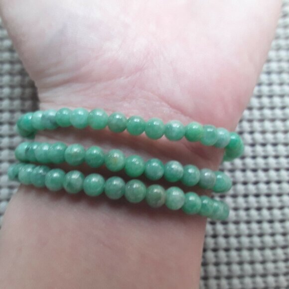 * Apple Jade Jadeite 5mm Beads Bracelet 翡翠玉石手鍊 Grade A+ - Picture 2 of 2